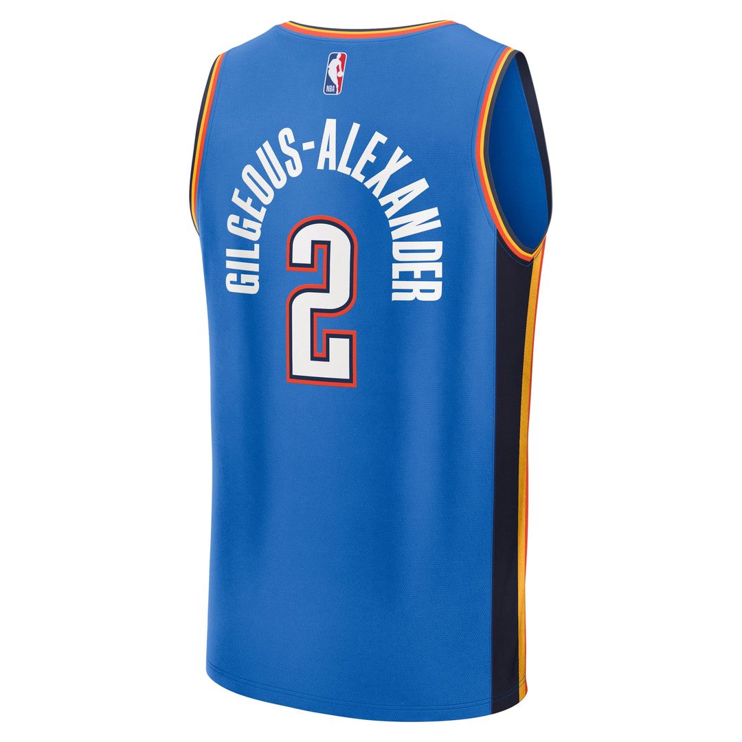 Oklahoma City Thunder Shai Gilgeous - Alexander Fanatics Youth 2025 NBA Finals Champions Fast Break Replica Player Jersey - Blue - Icon Edition