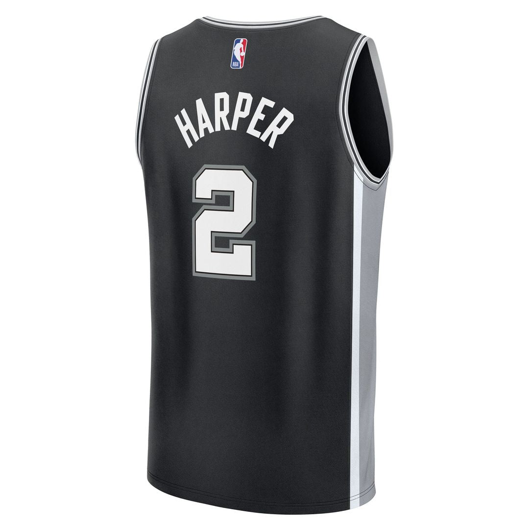 San Antonio Spurs Dylan Harper Fanatics 2025 NBA Draft First Round Pick Fast Break Replica Jersey - Icon Edition - Black