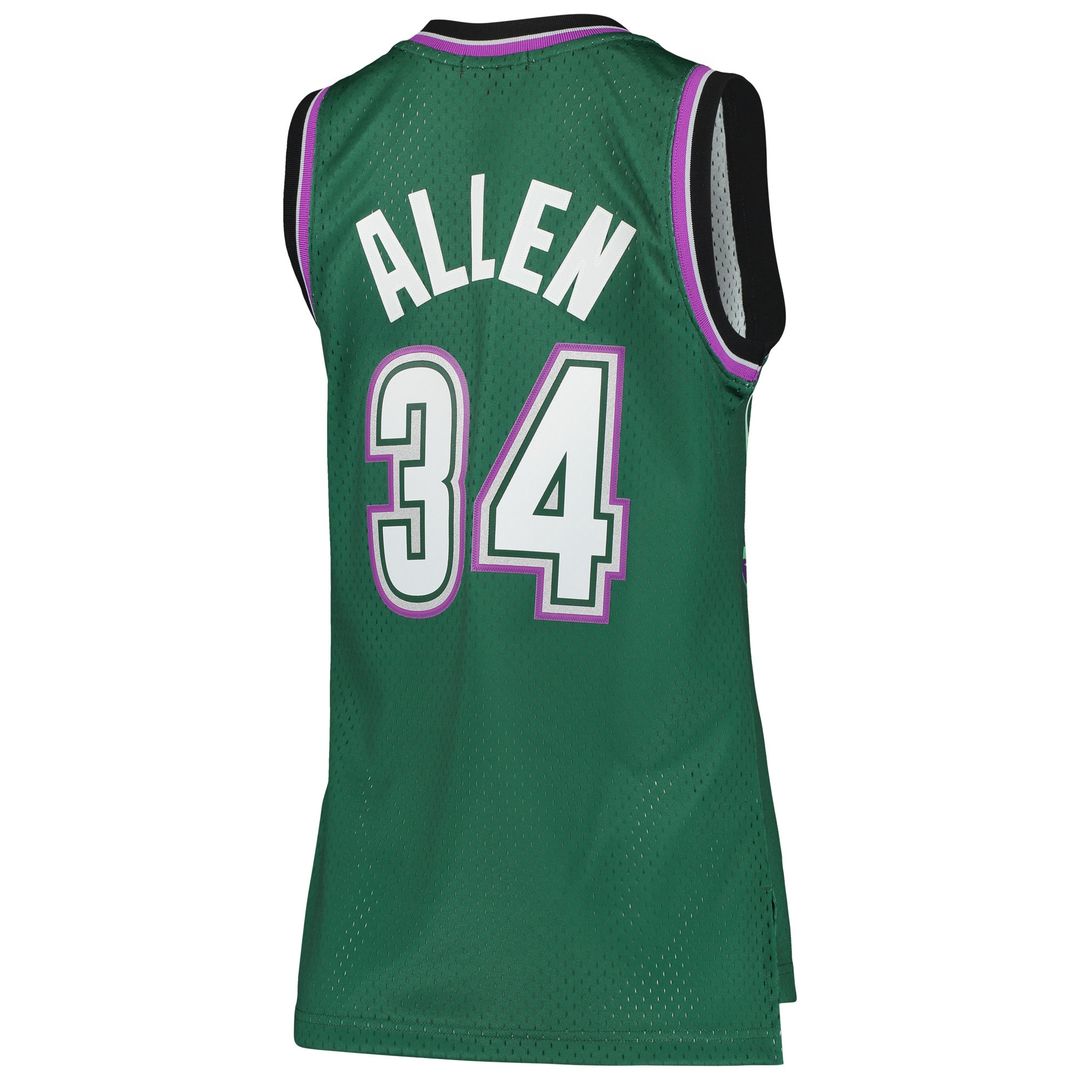 Milwaukee Bucks Ray Allen Mitchell & Ness Women's 1996/97 Hardwood Classics Swingman Jersey - Green