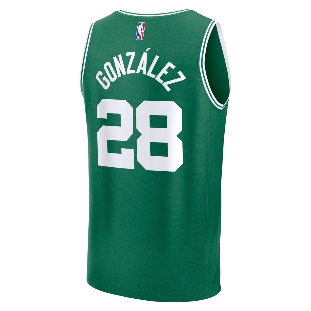 Boston Celtics Hugo Gonzalez Fanatics Youth 2025 NBA Draft First Round Pick Fast Break Replica Jersey - Icon Edition - Kelly Green