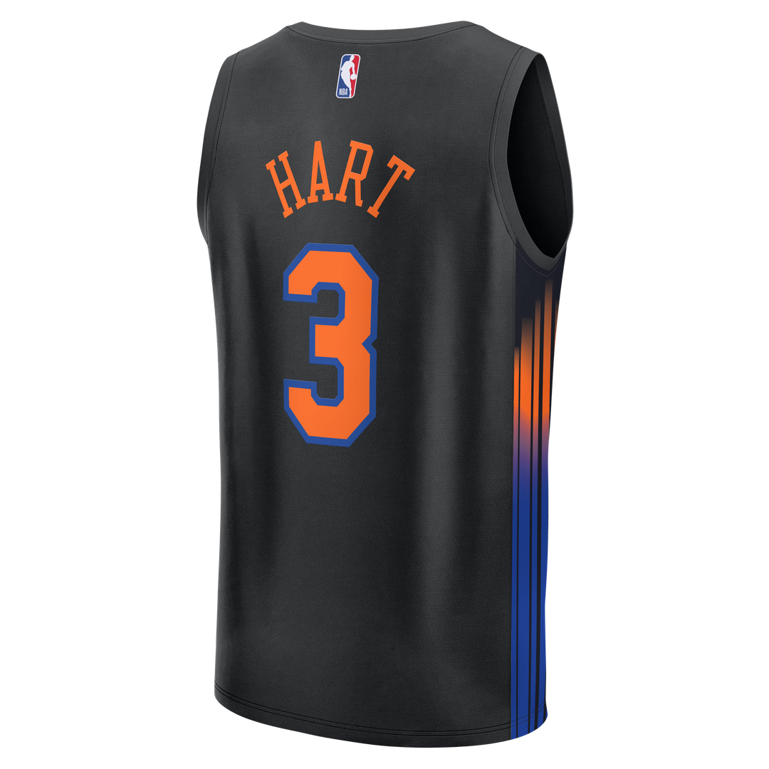 New York Knicks Josh Hart Fanatics Youth Fast Break Jersey - Statement Edition - Black