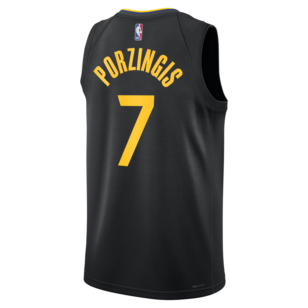 Golden State Warriors Kristaps Porziņģis Jordan Brand Unisex Swingman Jersey - Statement Edition - Black