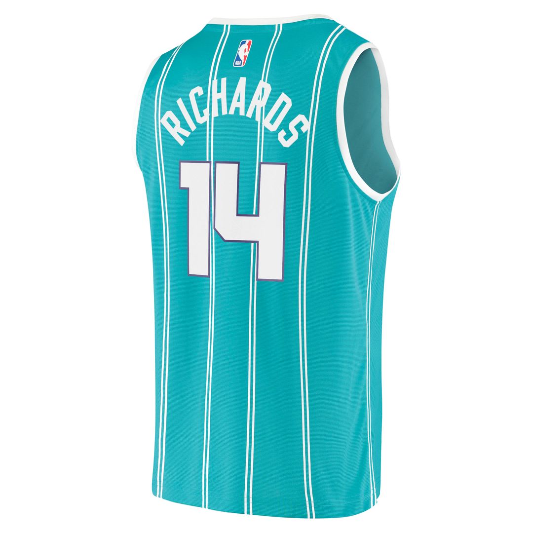Charlotte Hornets Nick Richards Fanatics Fast Break Replica Jersey - Icon Edition - Teal