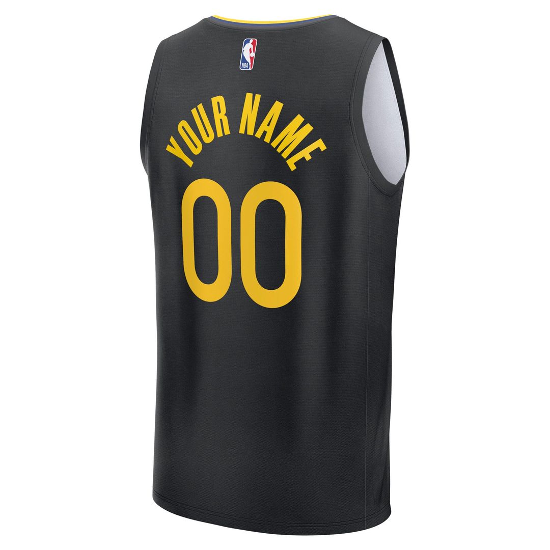 Golden State Warriors Fanatics Youth Fast Break Custom Replica Jersey - Black - Statement Edition