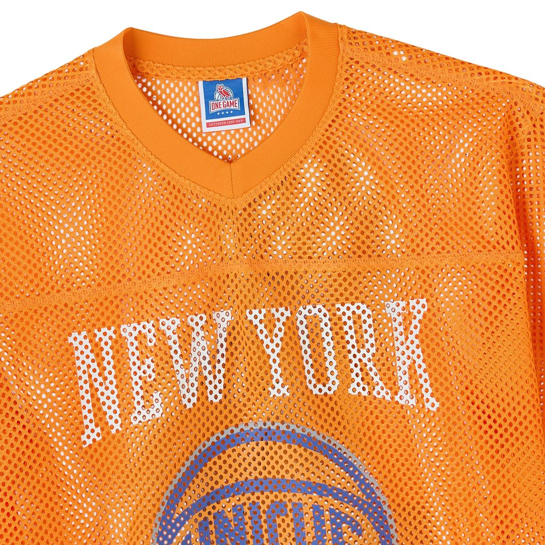 New York Knicks OVO x NBA Mesh Football Fashion Jersey - Orange