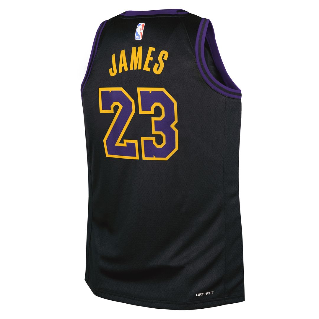 Los Angeles Lakers LeBron James Nike Youth 2025/26 City Edition Swingman Jersey - Black