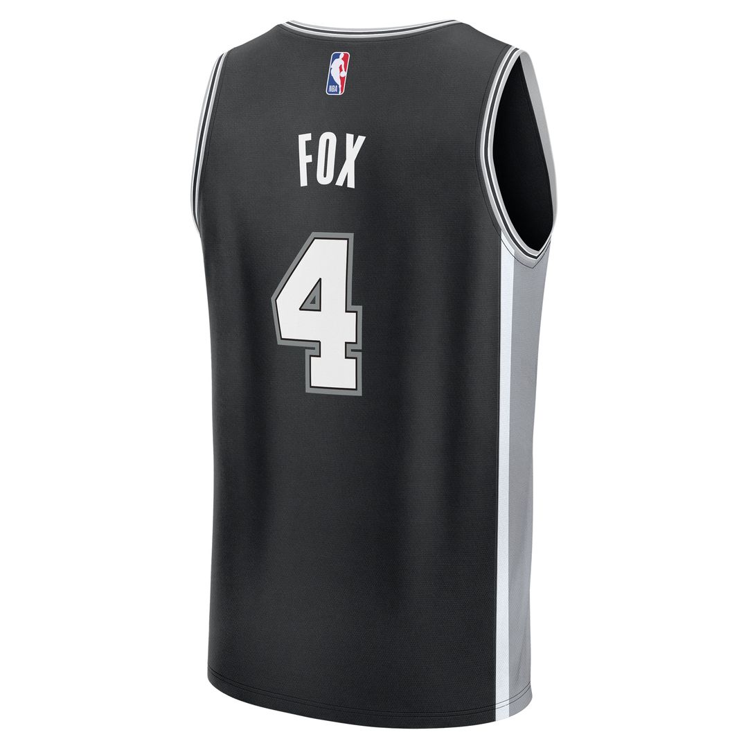 San Antonio Spurs De'Aaron Fox Fanatics Fast Break Replica Player Jersey - Icon Edition - Black