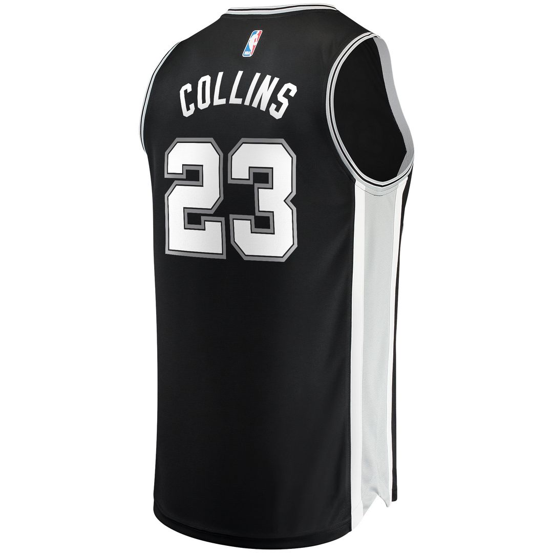 San Antonio Spurs Zach Collins Fanatics Fast Break Replica Jersey - Icon Edition - Black