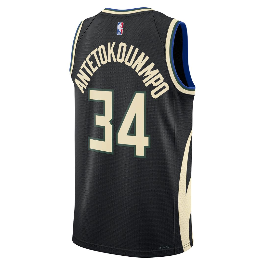 Milwaukee Bucks Giannis Antetokounmpo Jordan Brand Unisex Swingman Jersey - Statement Edition - Black