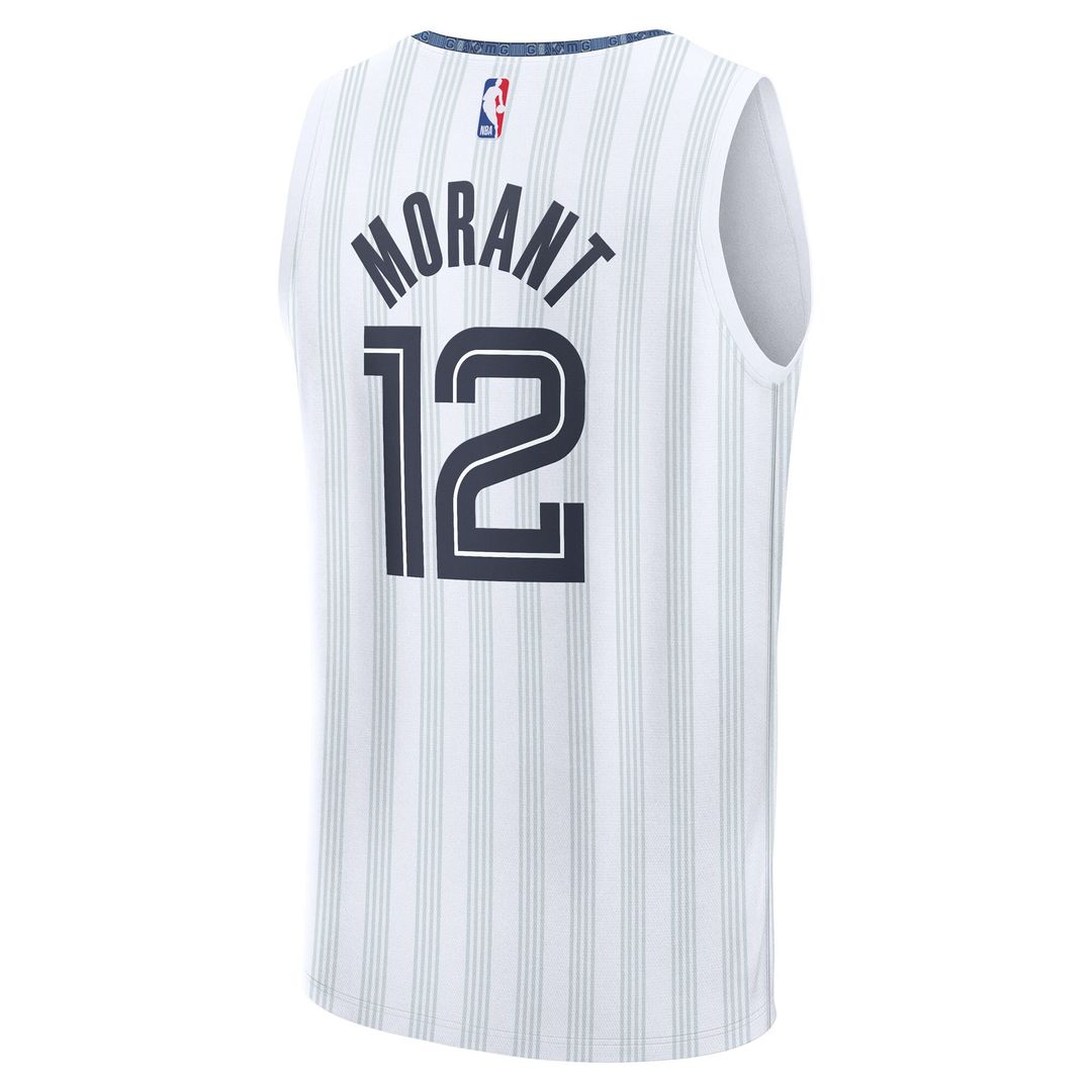 Memphis Grizzlies Ja Morant Fanatics Youth 2025/26 City Edition Fast Break Jersey - White