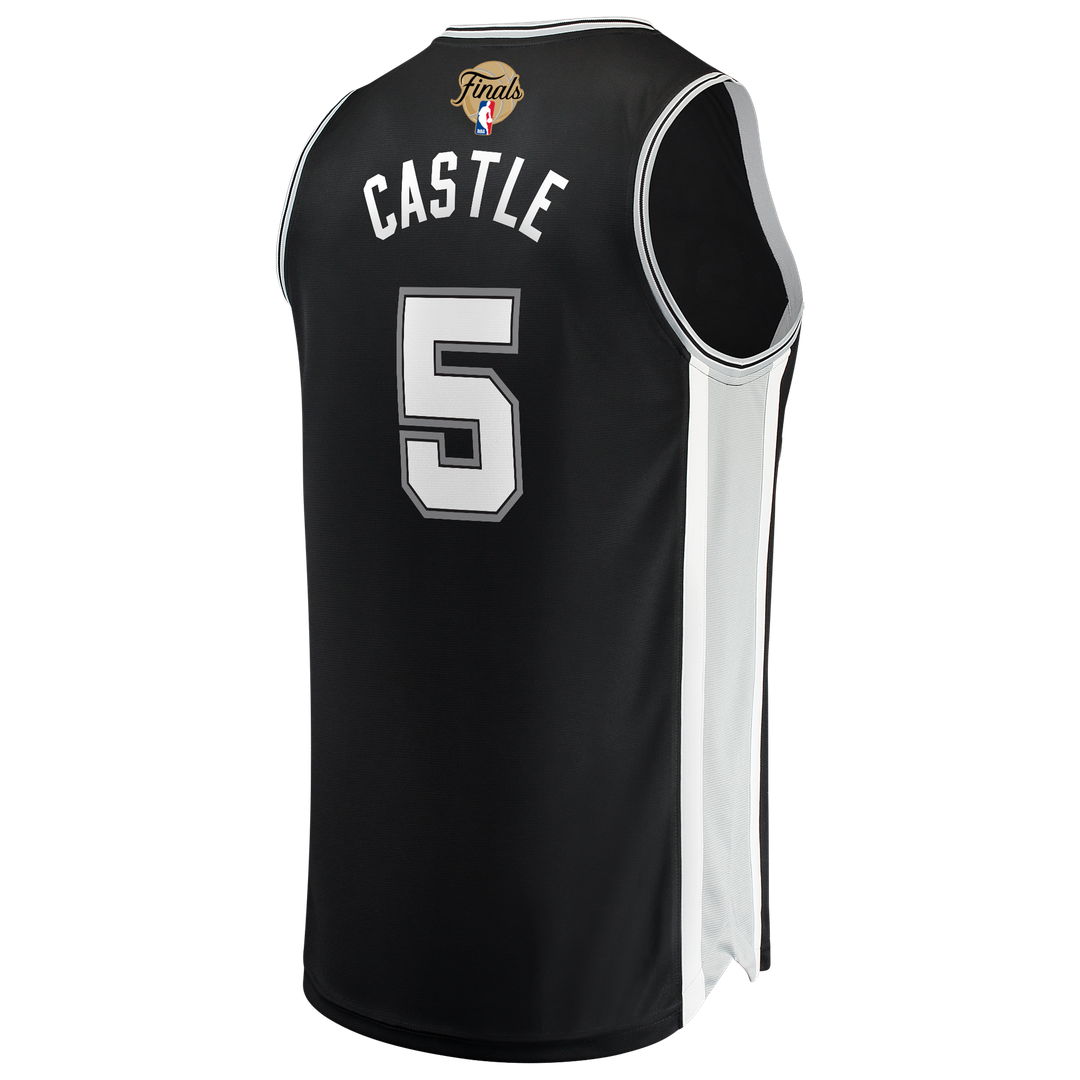 San Antonio Spurs Stephon Castle Fanatics 2026 NBA Finals Patch Fast Break Jersey - Icon Edition - Black
