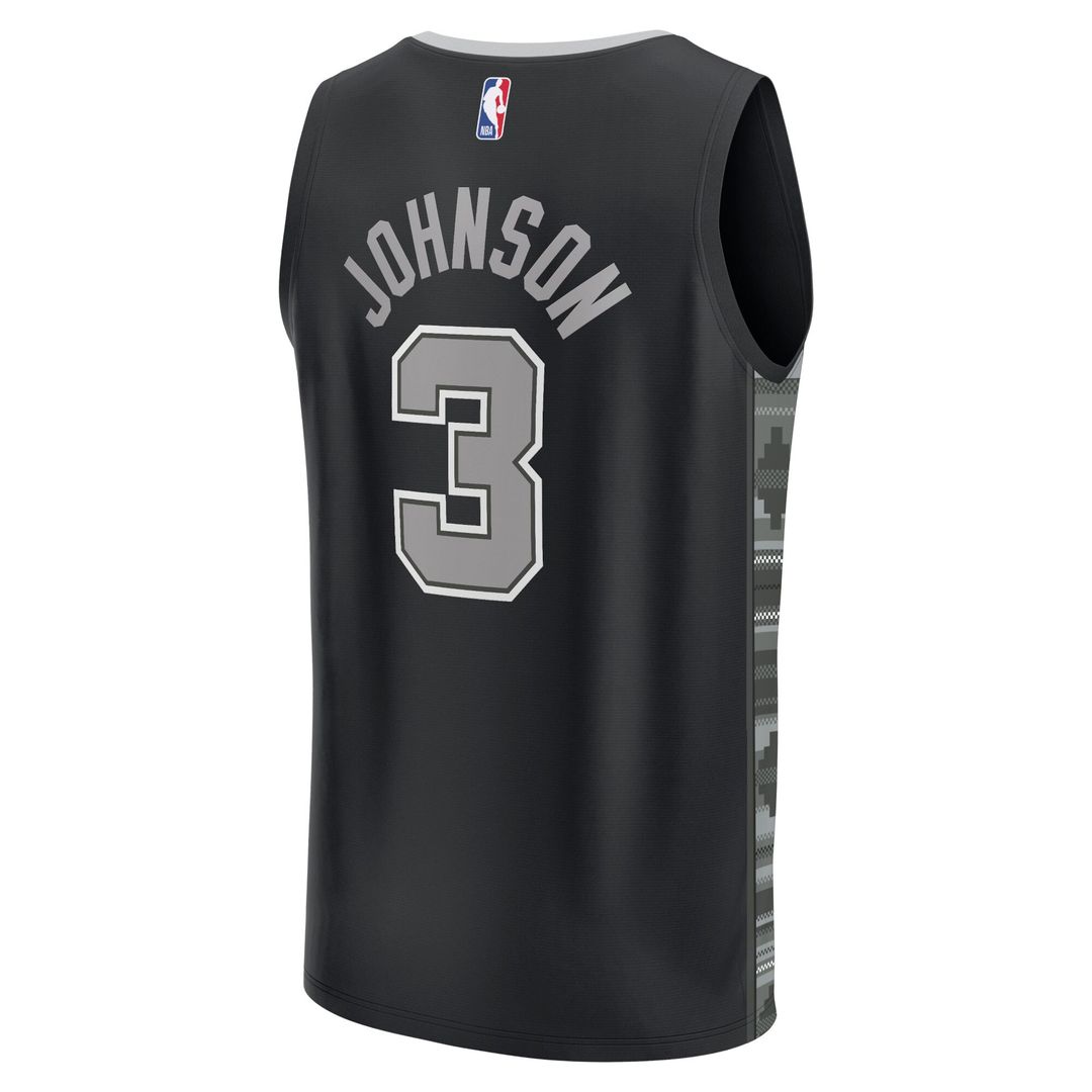 San Antonio Spurs Keldon Johnson Fanatics Fast Break Replica Player Jersey - Statement Edition - Black