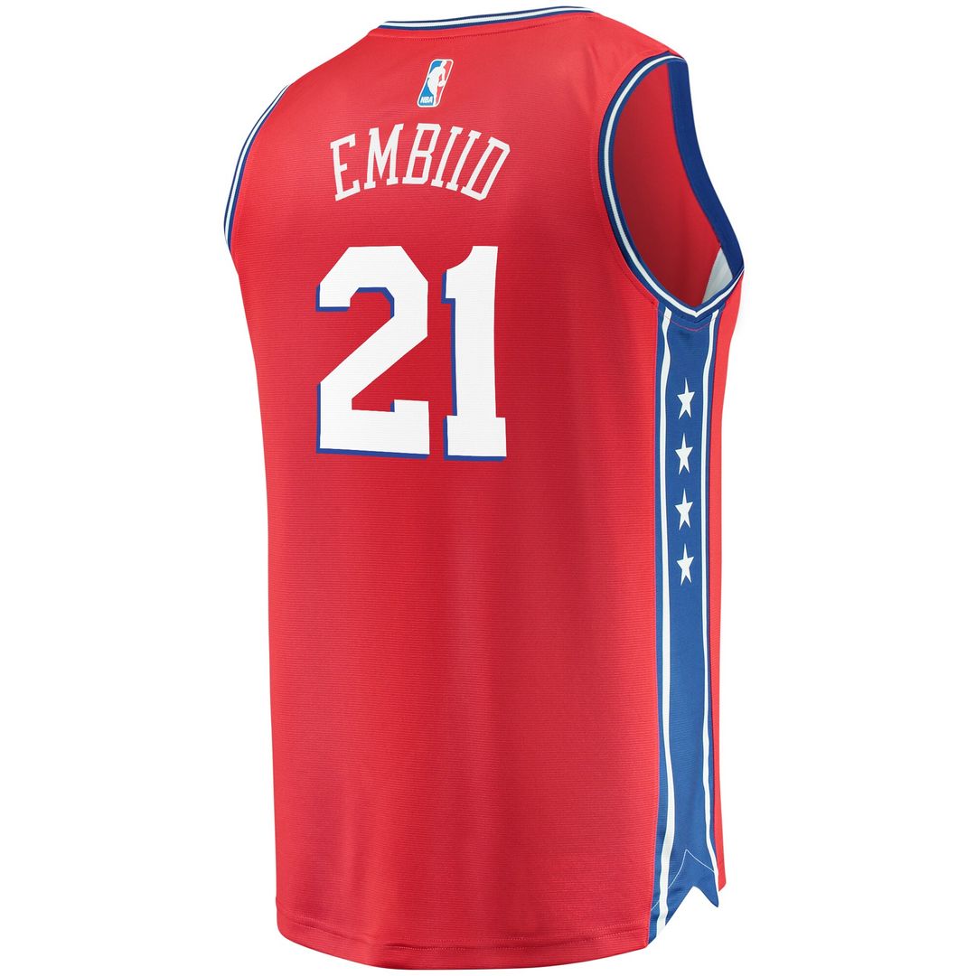 Philadelphia 76ers Joel Embiid Fanatics Youth 2019/20 Fast Break Replica Player Team Jersey - Statement Edition - Red