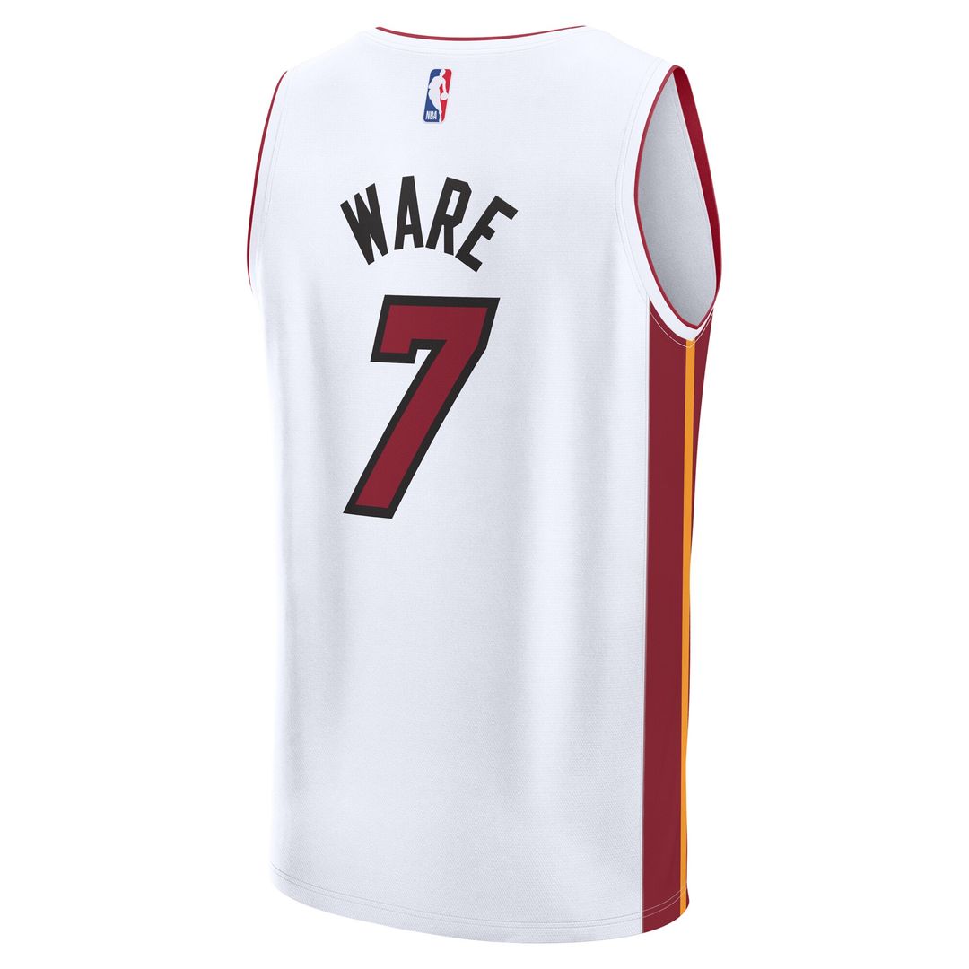 Miami Heat Kel'el Ware Fanatics Youth Fast Break Replica Player Jersey - Association - White Edition