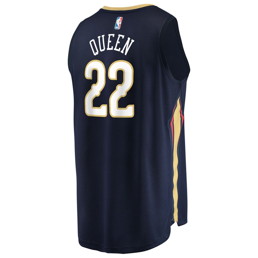 New Orleans Pelicans Derik Queen Fanatics Fast Break Replica Jersey - Navy - Icon Edition