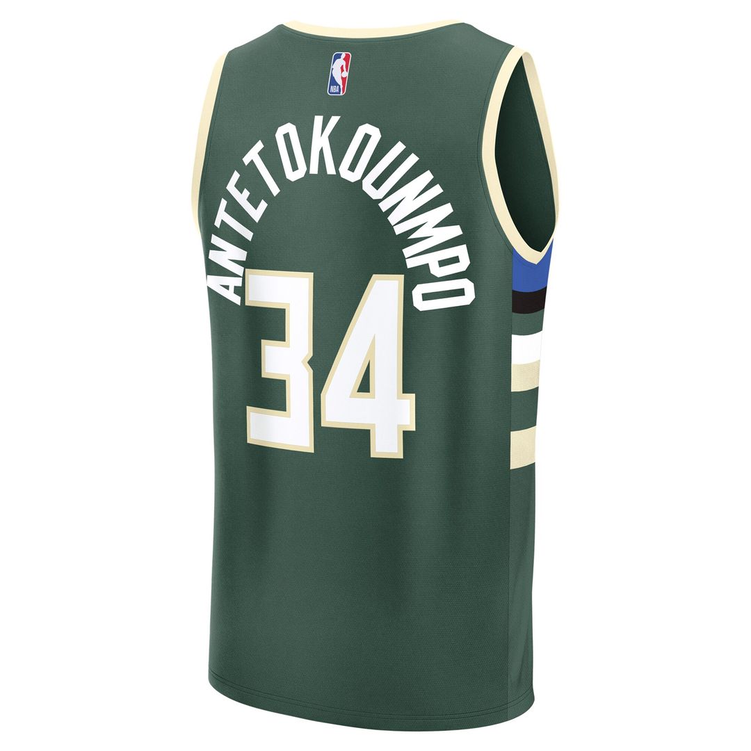 Milwaukee Bucks Giannis Antetokounmpo Fanatics Fast Break Replica Player Jersey - Icon Edition - Hunter Green