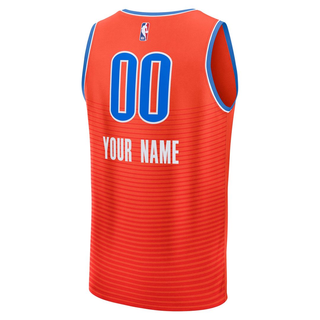 Oklahoma City Thunder Fanatics Fast Break Custom Jersey - Statement Edition - Orange