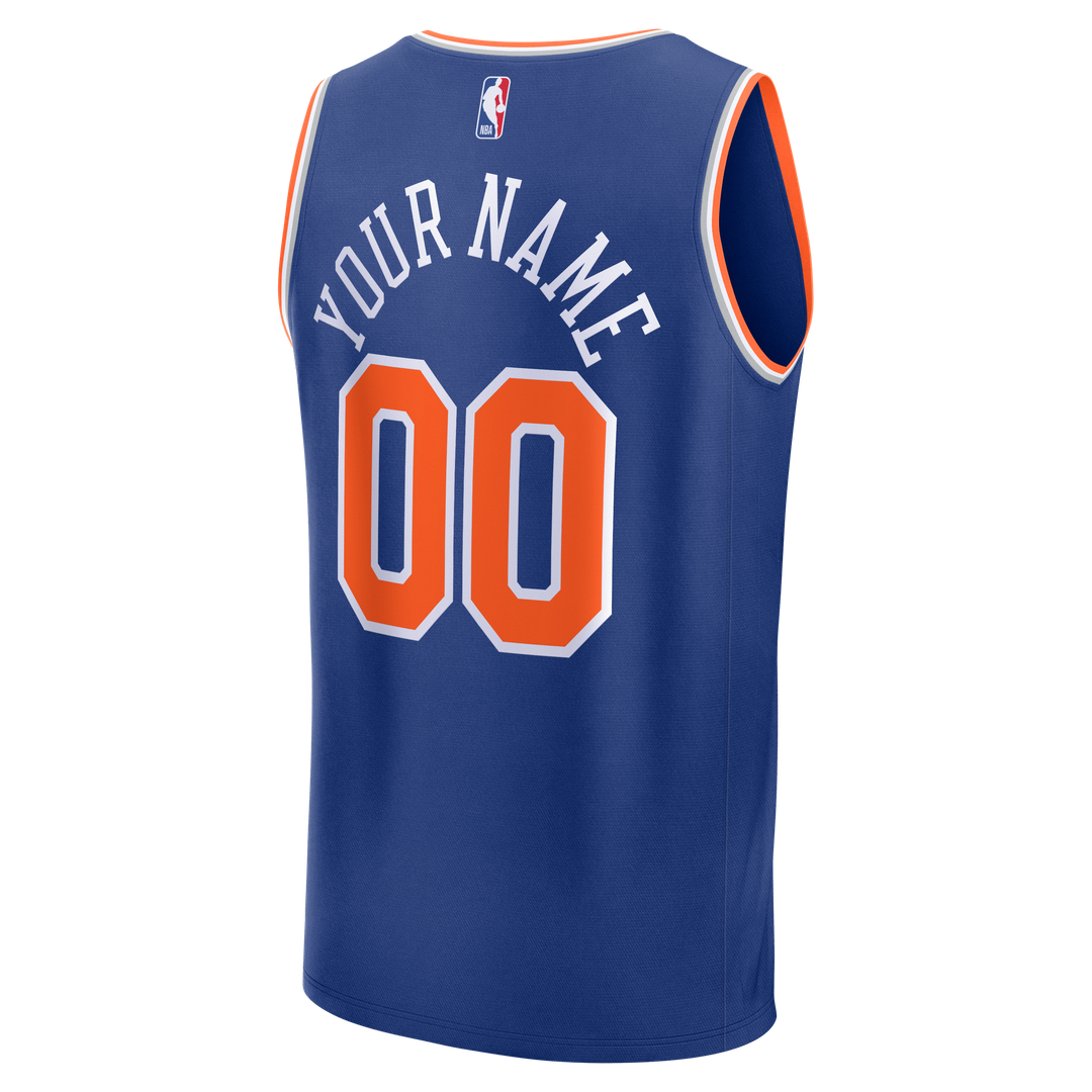 New York Knicks Fanatics Youth 2026 NBA Finals Fast Break Custom Jersey - Icon Edition - Blue