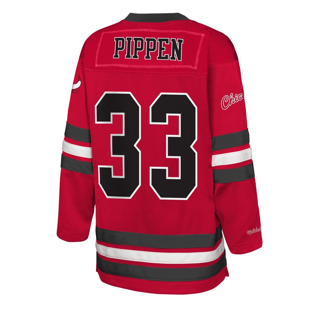 Chicago Bulls Scottie Pippen Mitchell & Ness Youth Maxxed Out 2.0 Fashion Hockey Jersey - Red