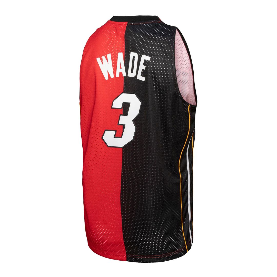 Miami Heat Dwyane Wade Mitchell & Ness Big & Tall Hardwood Classics 2005/06 Split Swingman Jersey - Black/Red