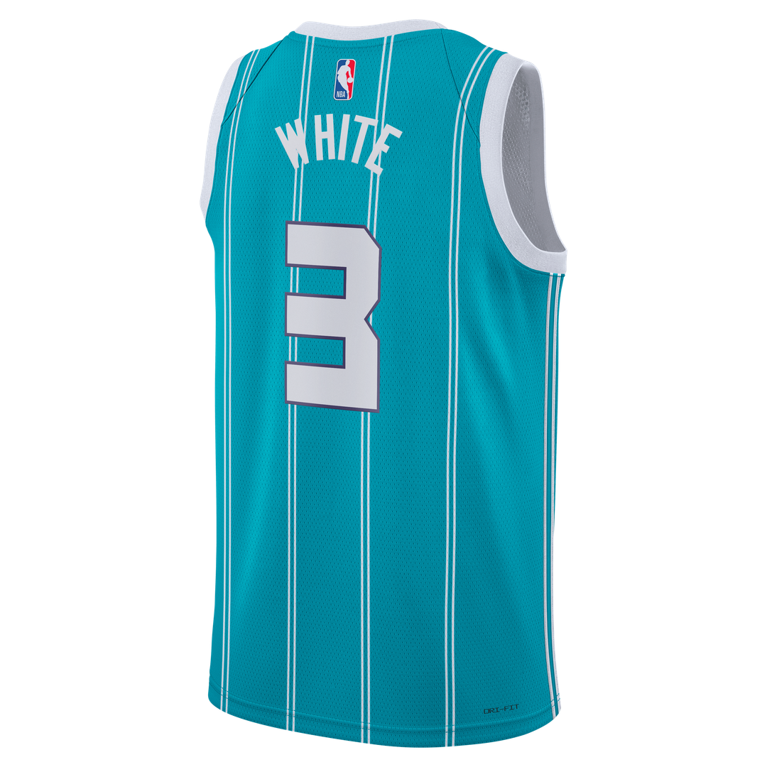 Charlotte Hornets Coby White Jordan Brand Unisex Swingman Jersey - Icon Edition - Teal