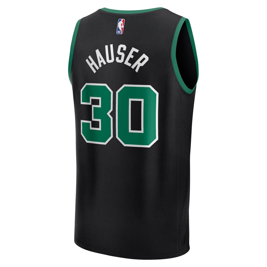 Boston Celtics Sam Hauser Fanatics Fast Break Replica Player Jersey - Statement Edition - Black