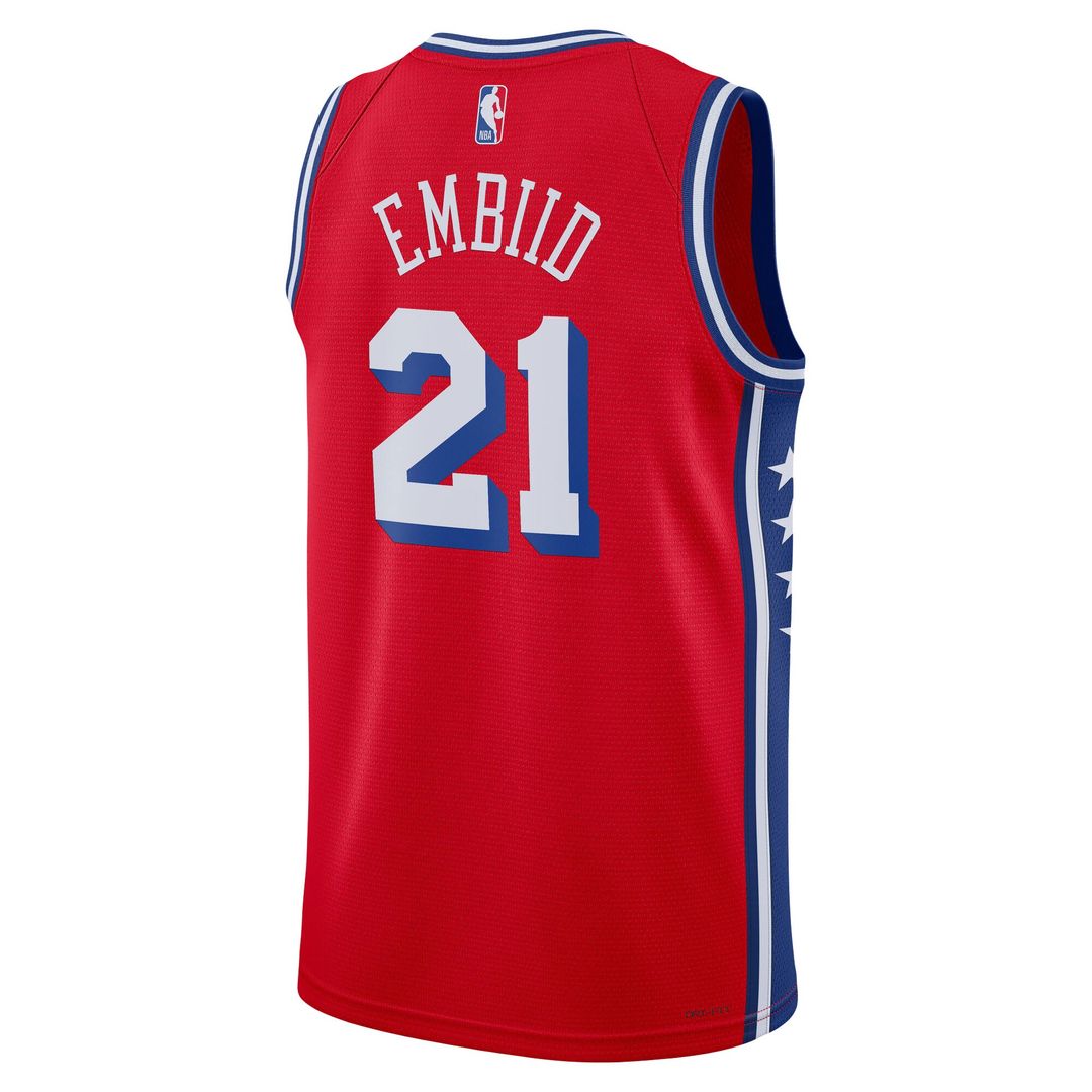 Philadelphia 76ers Joel Embiid Jordan Brand Unisex Swingman Jersey - Statement Edition - Red