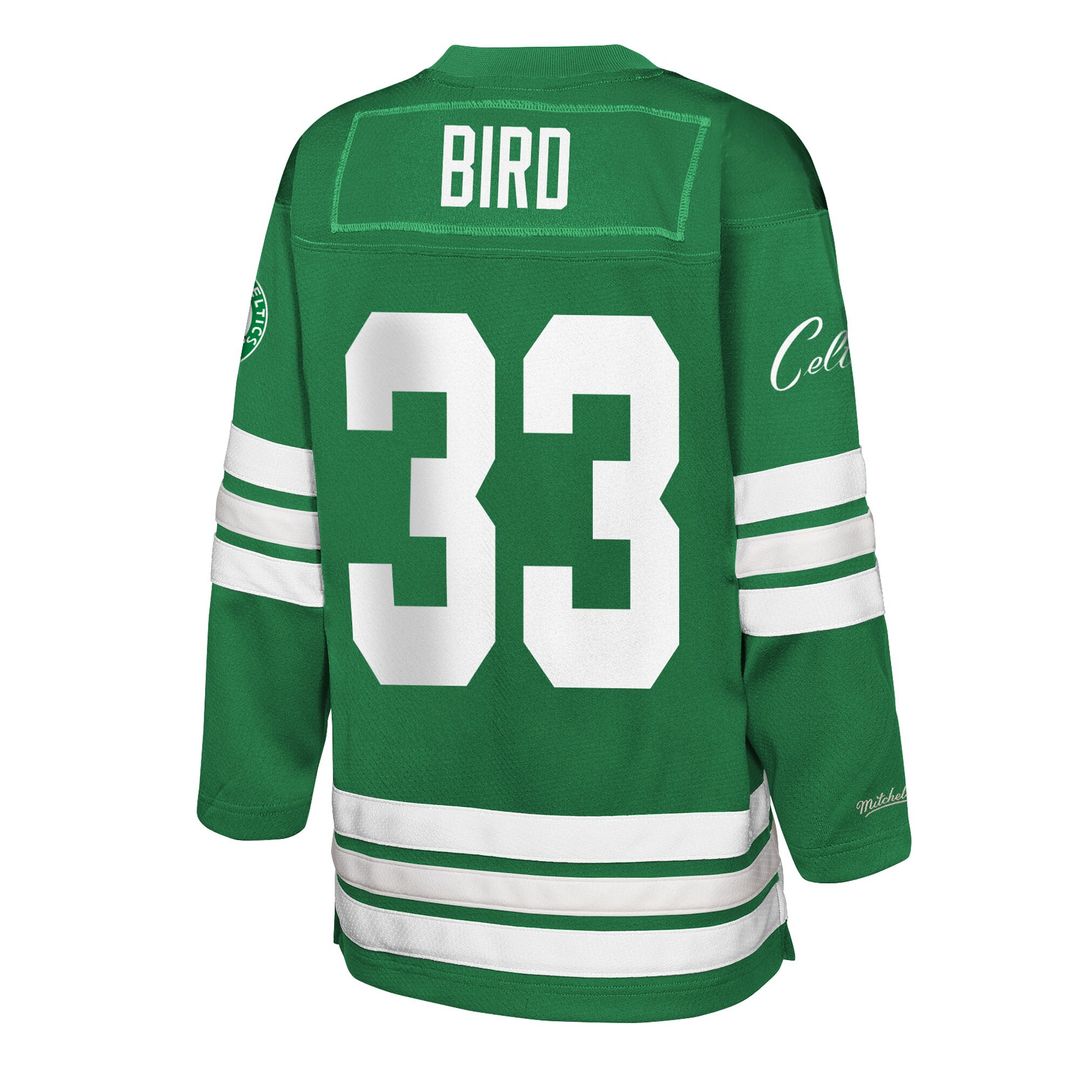 Boston Celtics Larry Bird Mitchell & Ness Youth Maxxed Out 2.0 Fashion Hockey Jersey - Kelly Green