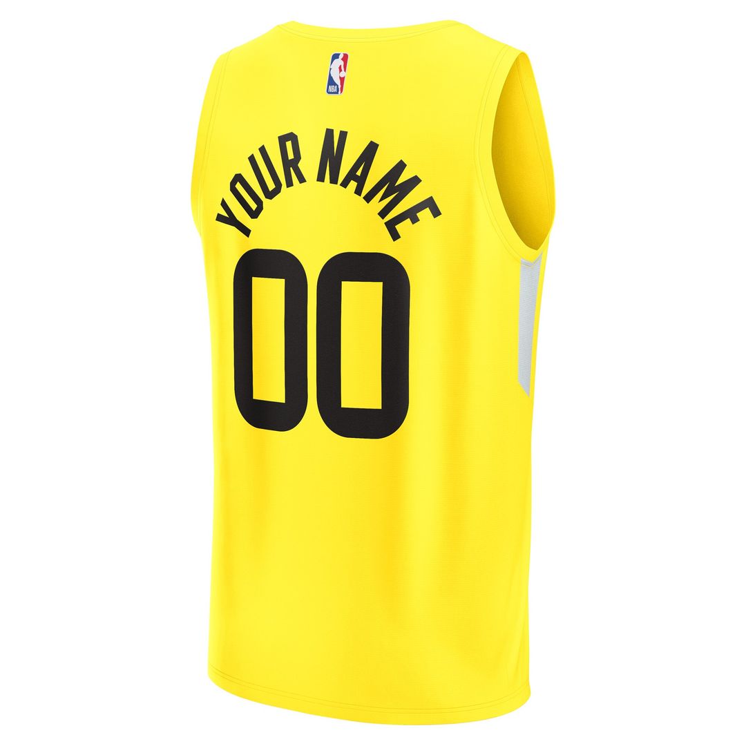 Utah Jazz Fanatics Fast Break Replica Custom Jersey - Icon Edition - Yellow