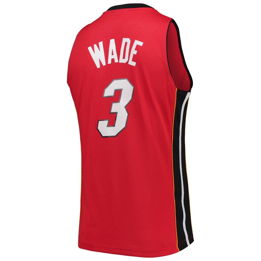 Miami Heat Dwyane Wade Mitchell & Ness Hardwood Classics Swingman Jersey - Red