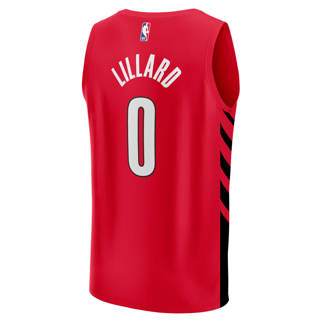 Portland Trail Blazers Damian Lillard Fanatics Fast Break Replica Jersey - Red - Statement Edition