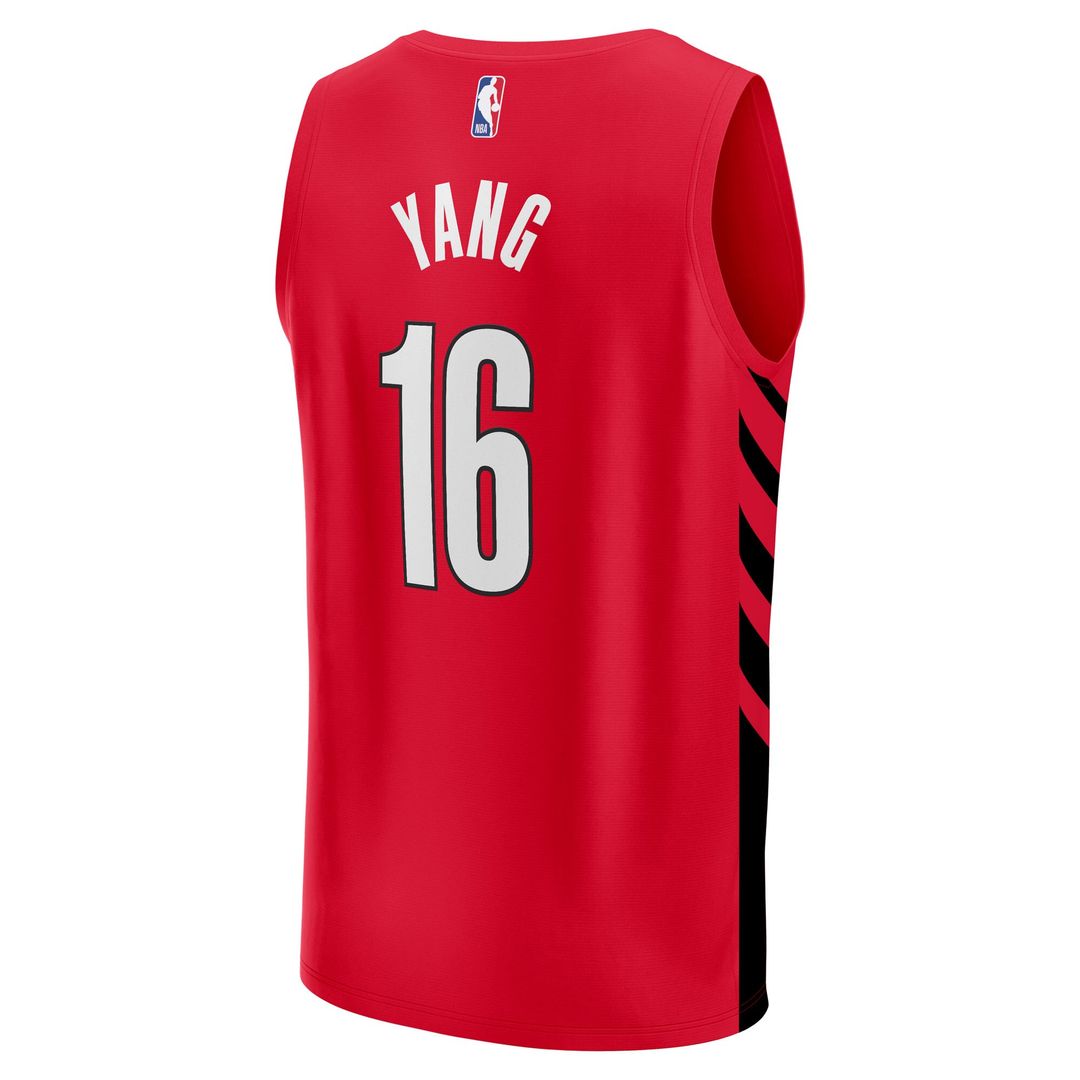 Portland Trail Blazers Yang Hansen Fanatics Fast Break Replica Jersey - Red - Statement Edition