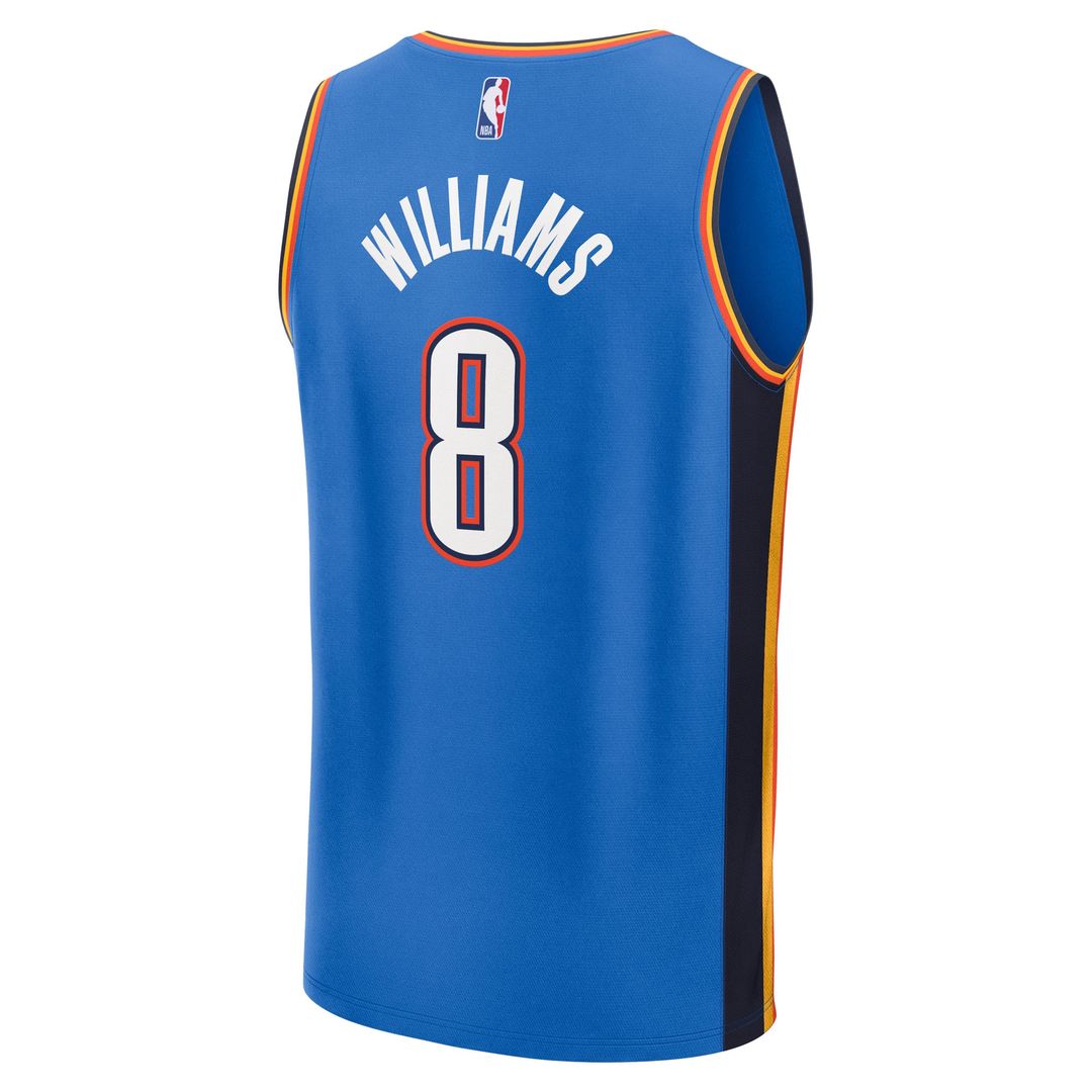 Oklahoma City Thunder Jalen Williams Fanatics Youth 2025 NBA Finals Champions Fast Break Replica Player Jersey - Blue - Icon Edition