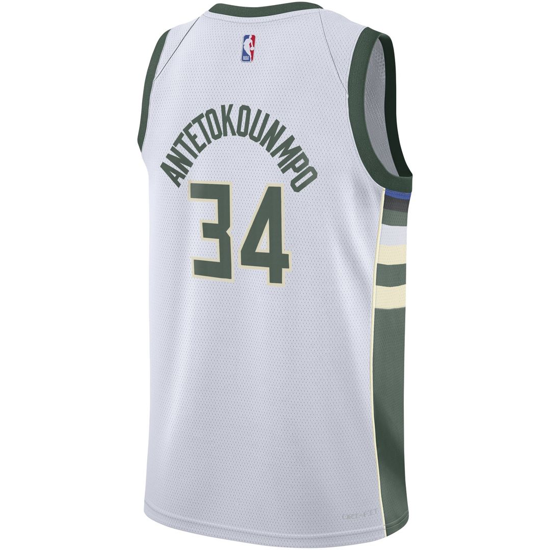 Milwaukee Bucks Giannis Antetokounmpo Nike Youth Swingman Jersey - Association Edition - White