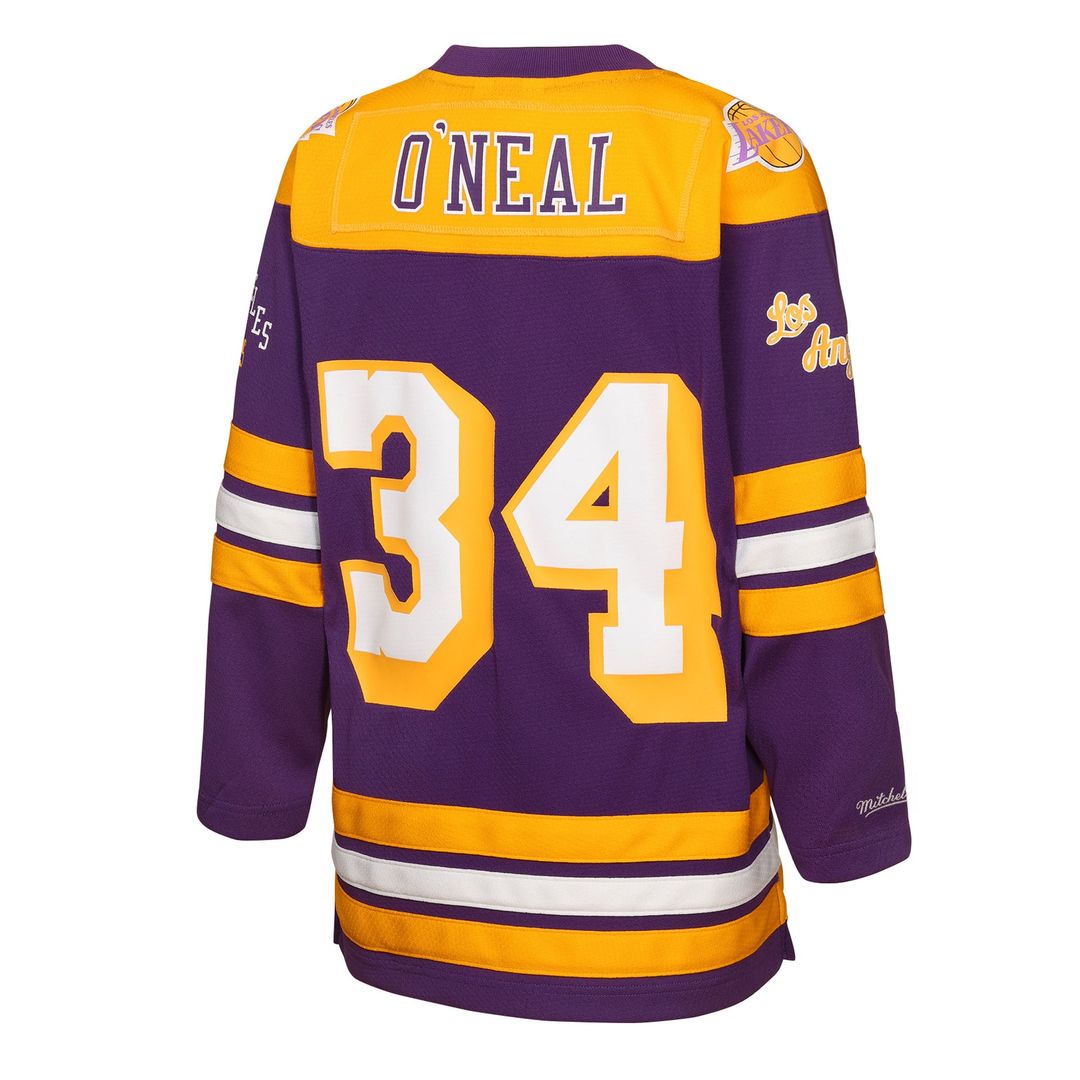 Los Angeles Lakers Shaquille O'Neal Mitchell & Ness Youth Maxxed Out 2.0 Fashion Hockey Jersey - Purple
