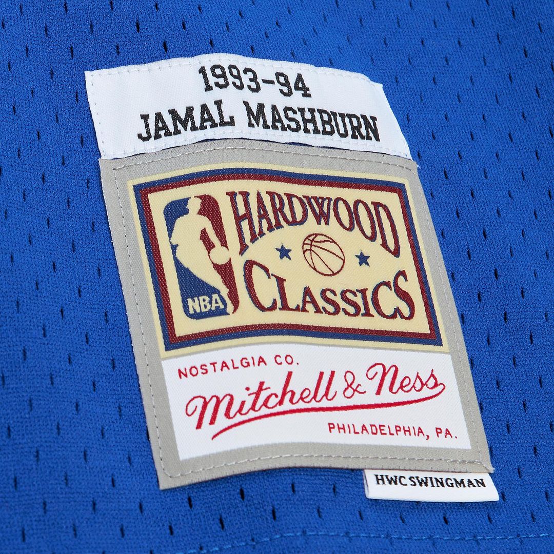 Dallas Mavericks Jamal Mashburn Mitchell & Ness 1993/94 Hardwood Classics Swingman Jersey - Blue