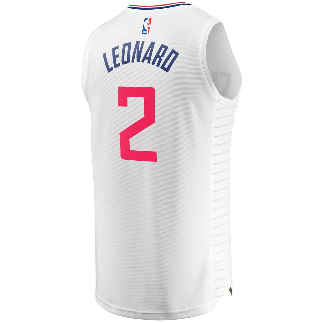 LA Clippers Kawhi Leonard Fanatics Fast Break Replica Player Jersey - White - Association Edition