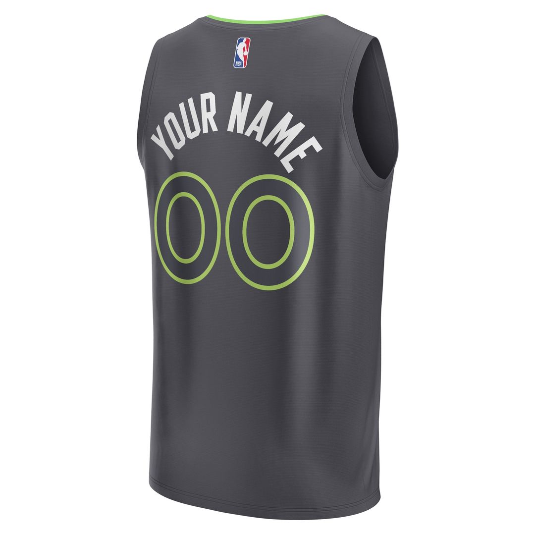 Minnesota Timberwolves Fanatics Youth Custom Fast Break Jersey - Statement Edition - Black