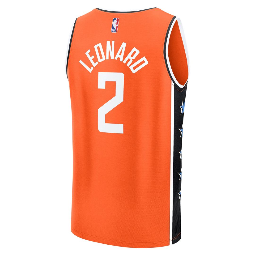 LA Clippers Kawhi Leonard Fanatics Youth 2025/26 City Edition Fast Break Jersey - Orange