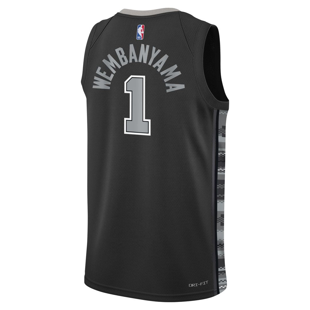 San Antonio Spurs Victor Wembanyama Jordan Brand Youth Swingman Jersey - Statement Edition - Black