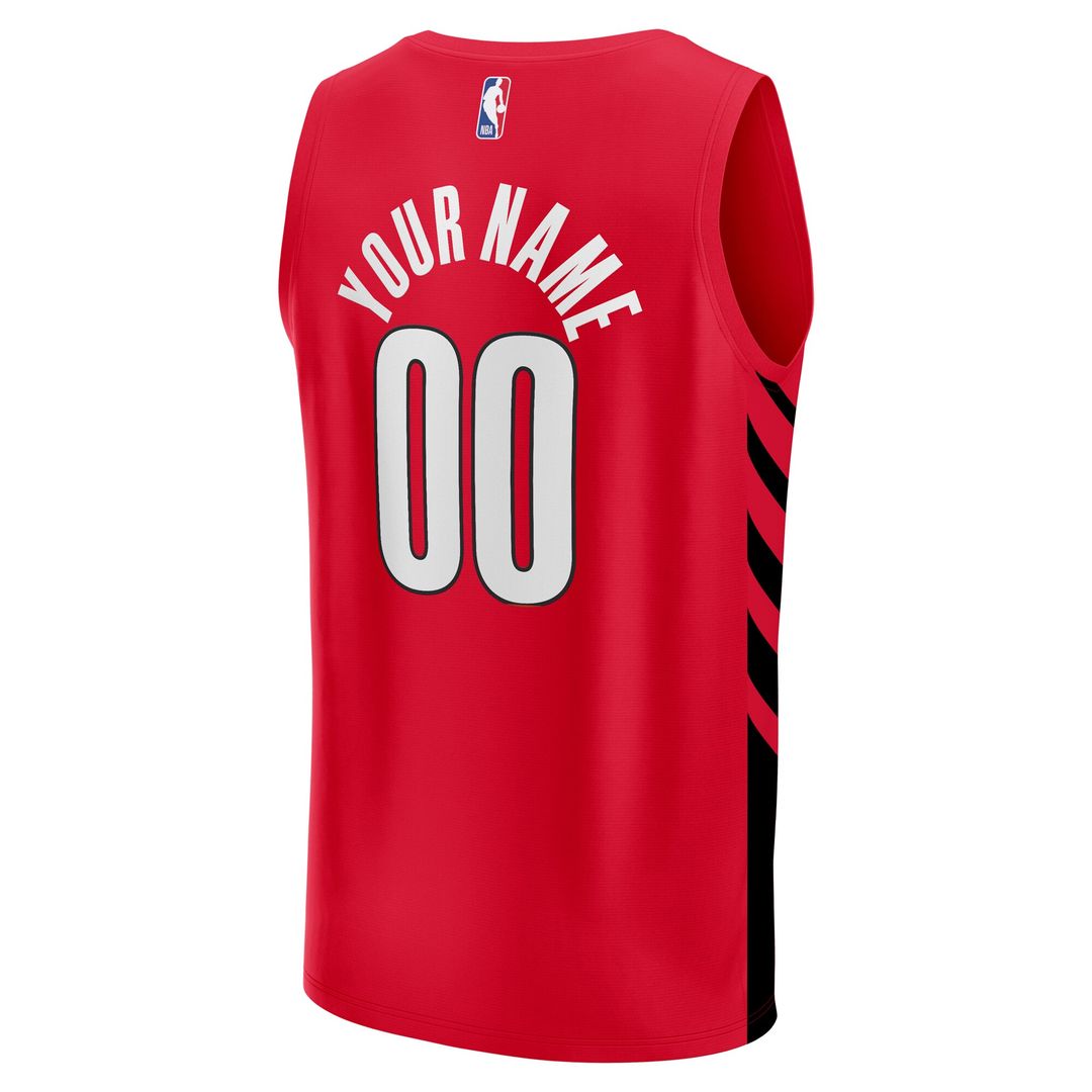 Portland Trail Blazers Fanatics Fast Break Custom Replica Jersey - Red - Statement Edition