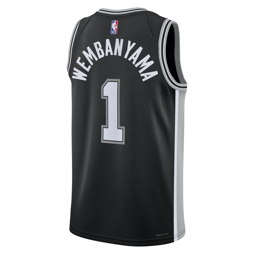 San Antonio Spurs Victor Wembanyama Nike Unisex Swingman Jersey - Icon Edition - Black