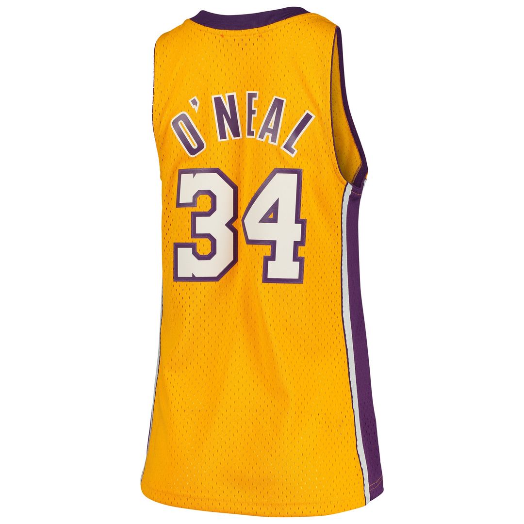 Los Angeles Lakers Shaquille O'Neal Mitchell & Ness Women's 1999/00 Hardwood Classics Swingman Jersey - Gold