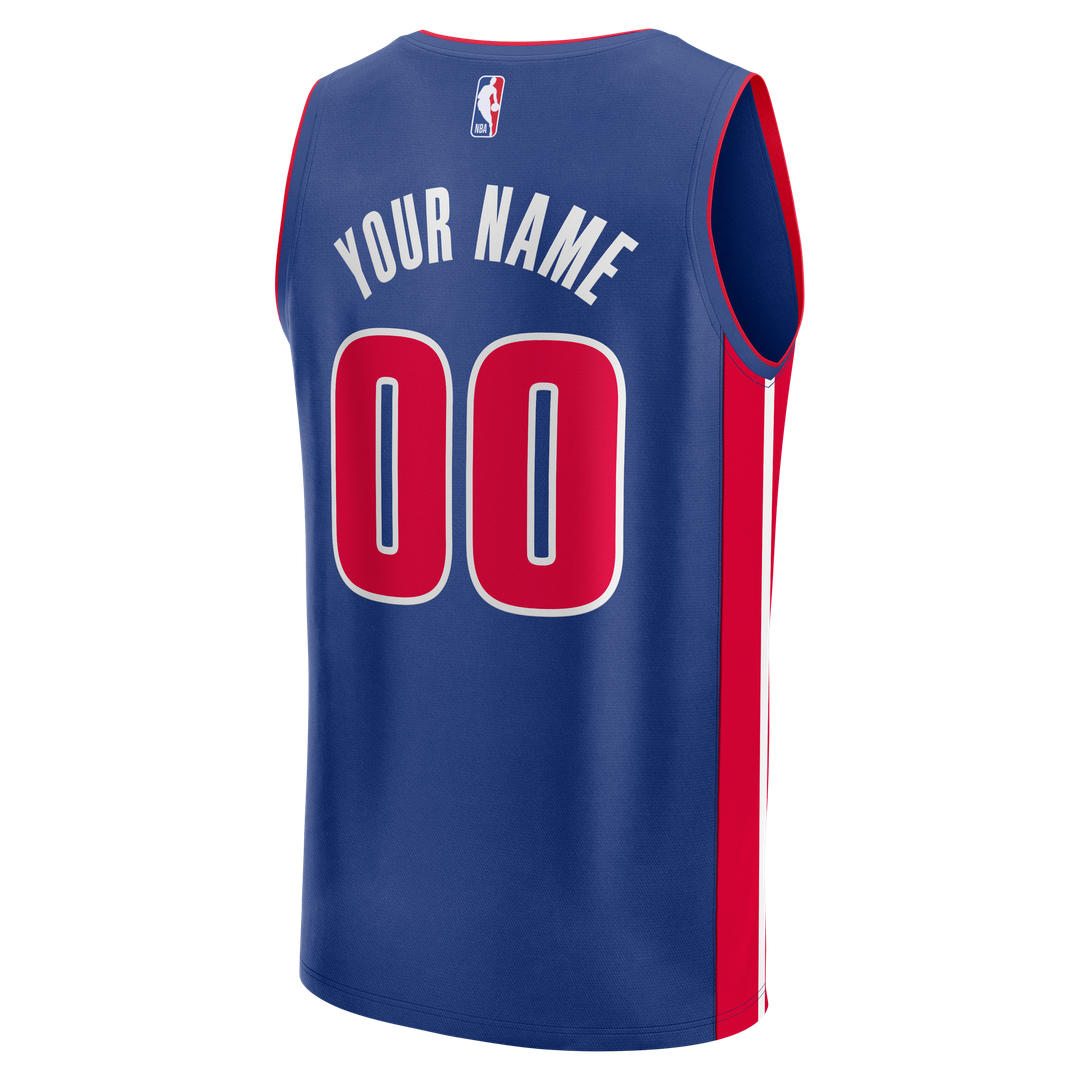 Detroit Pistons Fanatics Youth Fast Break Custom Jersey - Icon Edition - Blue