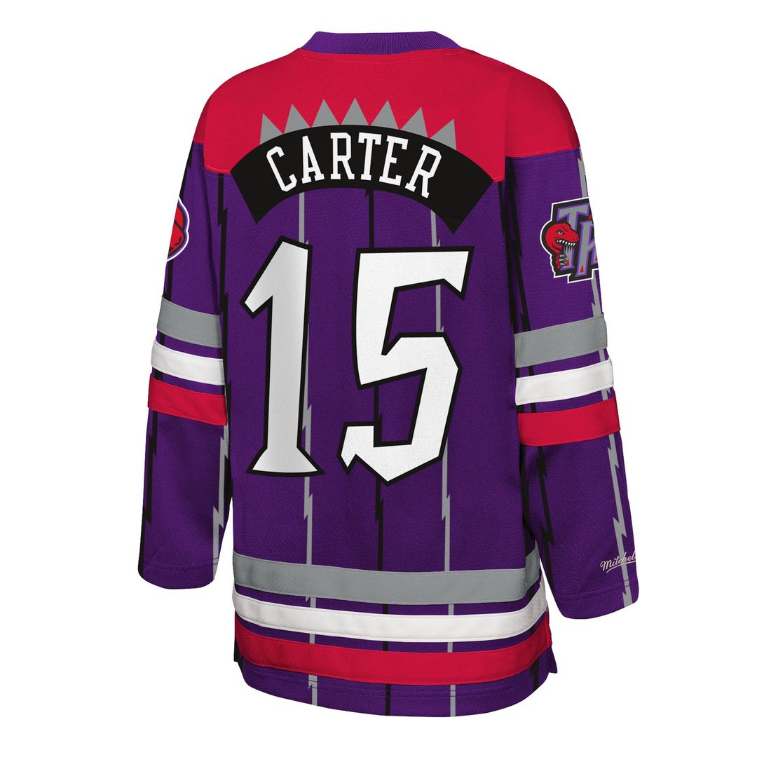 Toronto Raptors Vince Carter Mitchell & Ness Youth Maxxed Out 2.0 Fashion Hockey Jersey - Purple