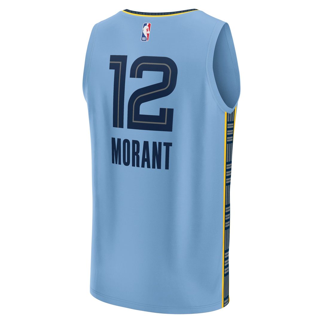 Memphis Grizzlies Ja Morant Fanatics Youth Fast Break Replica Player Jersey - Statement Edition - Light Blue