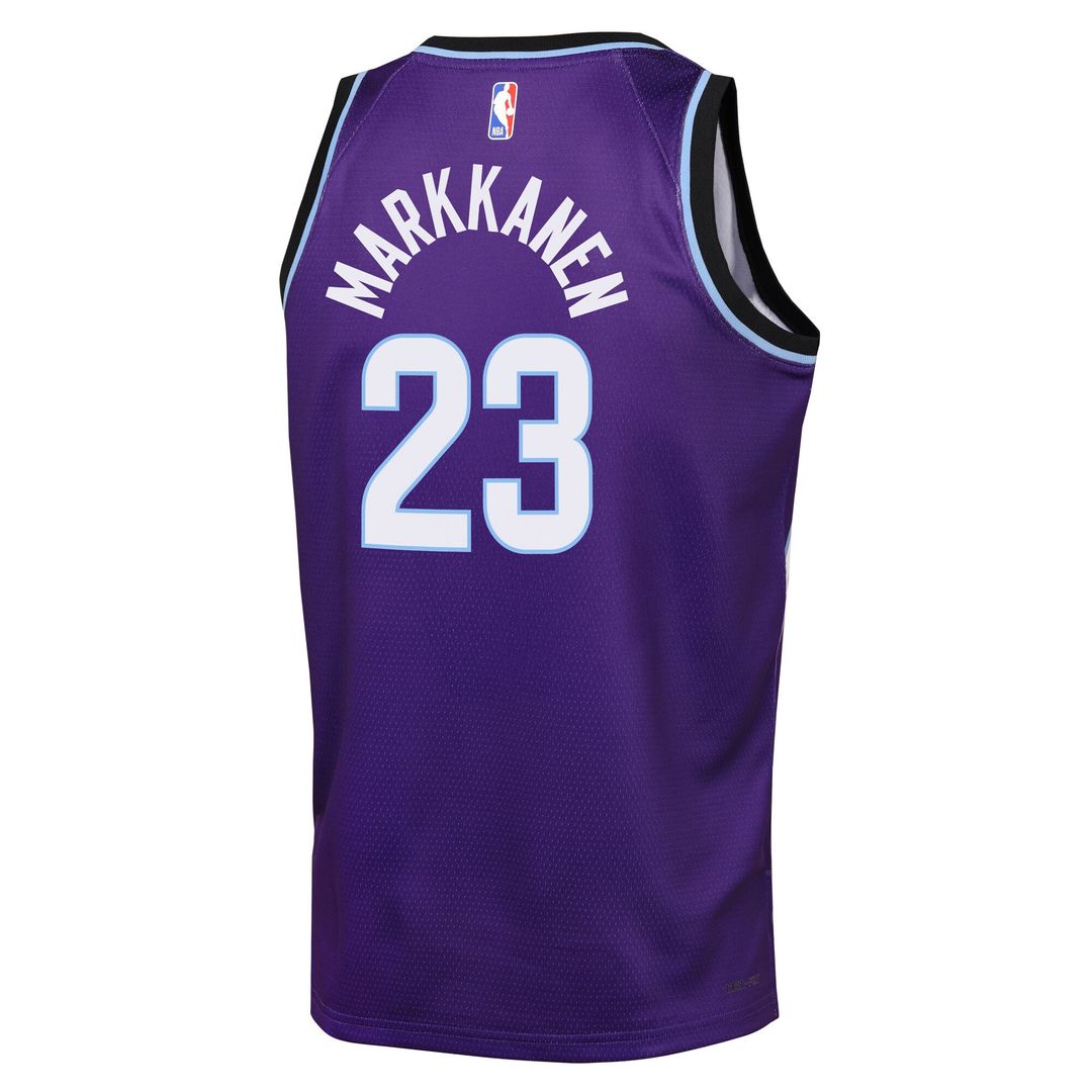 Utah Jazz Lauri Markkanen Nike Youth Icon Edition Swingman Jersey - Purple
