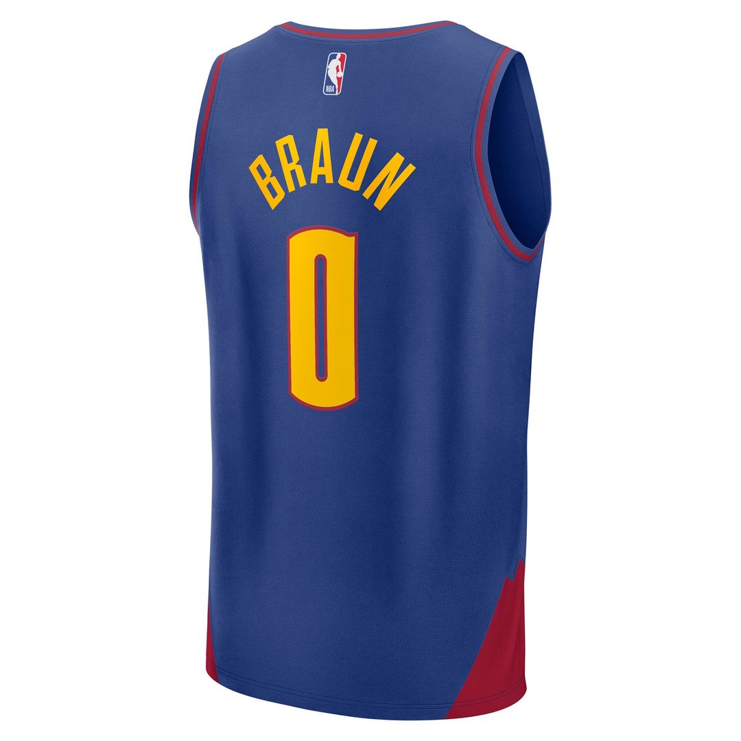 Denver Nuggets Christian Braun Fanatics Fast Break Replica Player Jersey - Statement Edition - Blue