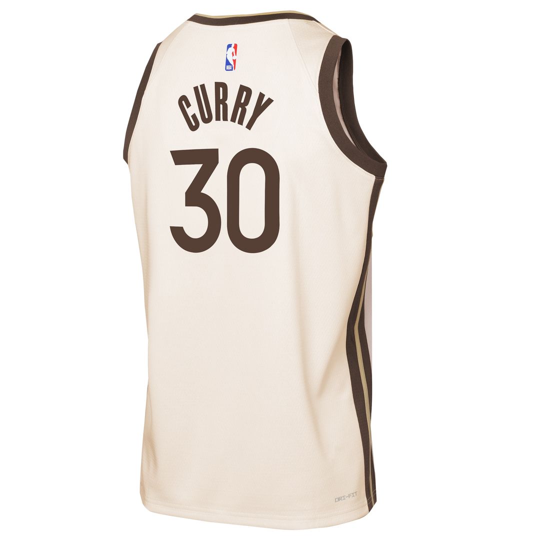 Golden State Warriors Stephen Curry Nike Youth 2025/26 City Edition Swingman Jersey - Tan