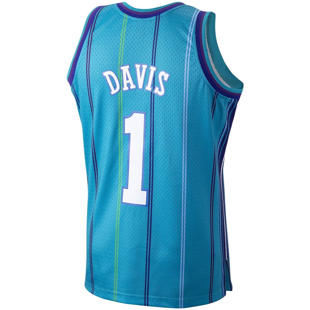 Charlotte Hornets Baron Davis Mitchell & Ness 1999/00 Hardwood Classics Swingman Jersey - Teal